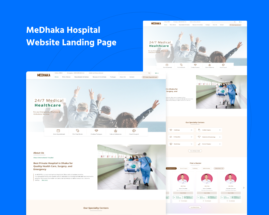 M E DHAKA Figma template for hospital website