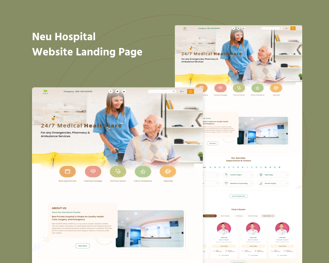 NEU Figma template for hospital website