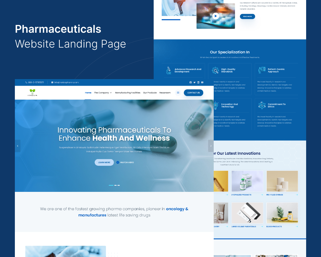 Pharmaceuticals company website design template