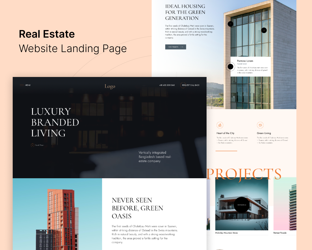 Real estate company website design figma