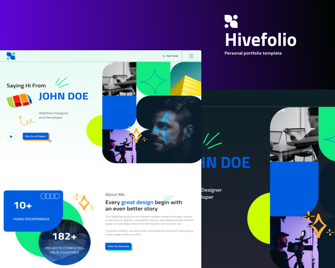 Hivefolio figma portfolio template