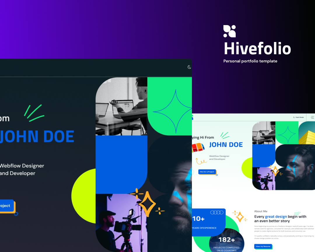 Hivefolio figma web template for portfolio