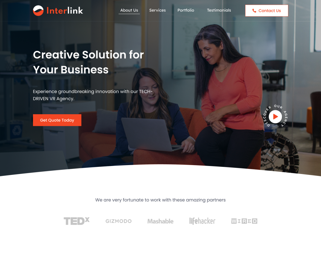 Interlink agency website figma template