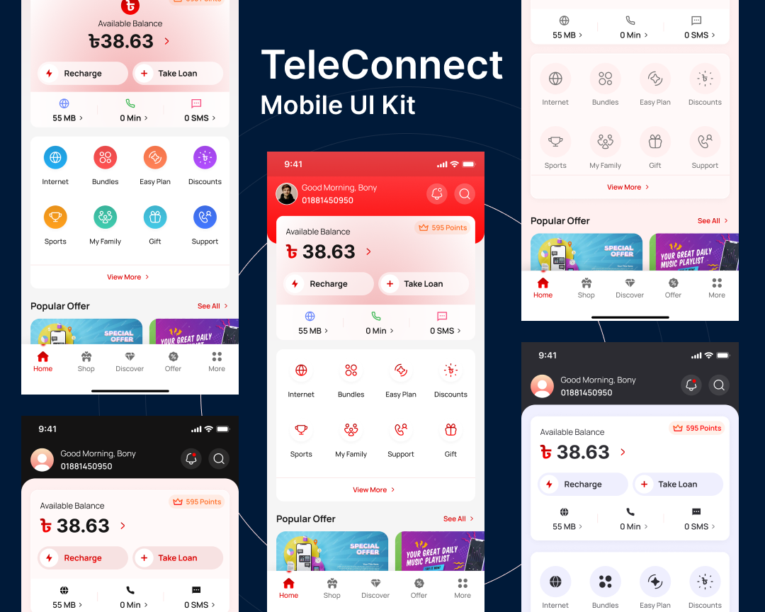 TeleConnect Mobile UI Kit